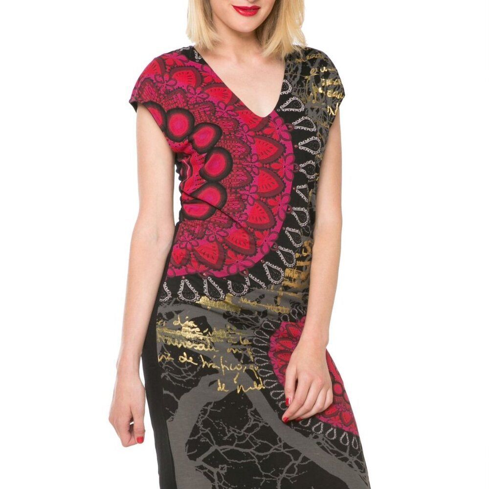 Desigual Jeremias Colorful Maxi Stretch Dress, Size M